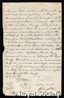 Blake, Benjamin: certificate of election to the Royal Society