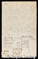 Turner, Edward: certificate of election to the Royal Society