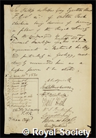 Grey Egerton, Sir Philip de Malpas: certificate of election to the Royal Society