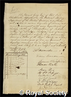 Gray, John Edward: certificate of election to the Royal Society