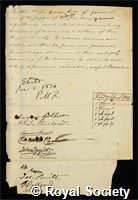 Rose, Sir George: certificate of election to the Royal Society