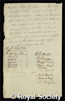 Phillips, Benjamin: certificate of election to the Royal Society