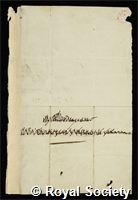 Mayo, Thomas: certificate of election to the Royal Society