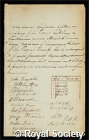 Chapman, John James: certificate of election to the Royal Society