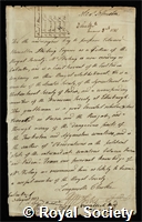 Stirling, Edward Hamilton: certificate of election to the Royal Society