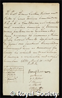 Gaskin, Thomas: certificate of election to the Royal Society
