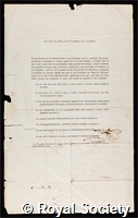 Smith, John Pye: certificate of election to the Royal Society