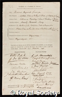 Grainger, Richard Dugard: certificate of election to the Royal Society