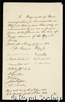 Regnault, Henri Victor: certificate of election to the Royal Society