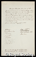 Rathke, Martin Heinrich: certificate of election to the Royal Society