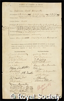 Herapath, William Bird: certificate of election to the Royal Society