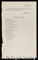 Selected Candidates: certificate of election to the Royal Society