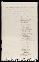 Despretz, Cesar Mansuete: certificate of election to the Royal Society