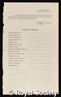 Selected Candidates: certificate of election to the Royal Society