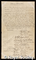 Story-Maskelyne, Mervyn Herbert Nevil: certificate of election to the Royal Society