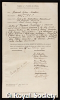 Masters, Maxwell Tylden: certificate of election to the Royal Society