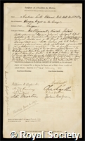 Adams, Andrew Leith: certificate of election to the Royal Society