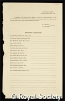 Selected Candidates: certificate of election to the Royal Society