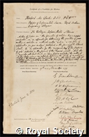 McLeod, Herbert: certificate of election to the Royal Society