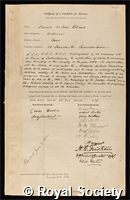 Godman, Frederick Du Cane: certificate of election to the Royal Society