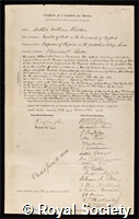 Rucker, Sir Arthur William: certificate of election to the Royal Society