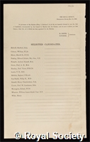 Selected Candidates: certificate of election to the Royal Society