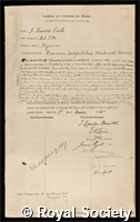 Cash, John Theodore: certificate of election to the Royal Society