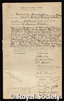 Cunningham, Daniel John: certificate of election to the Royal Society