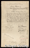Mond, Ludwig: certificate of election to the Royal Society
