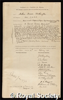 Worthington, Arthur Mason: certificate of election to the Royal Society