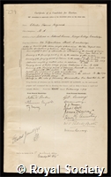 Heycock, Charles Thomas: certificate of election to the Royal Society