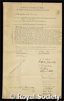 Downing, Arthur Matthew Weld: certificate of election to the Royal Society