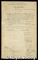 Taylor, Henry Martyn: certificate of election to the Royal Society
