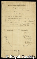 Head, Sir Henry: certificate of election to the Royal Society