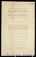 Starling, Ernest Henry: certificate of election to the Royal Society