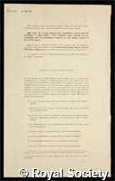 Petrie, Sir William Matthew Flinders: certificate of election to the Royal Society