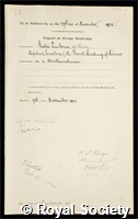 Darboux, Jean Gaston: certificate of election to the Royal Society