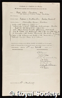 Sampson, Ralph Allen: certificate of election to the Royal Society
