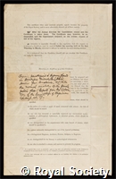 Symington, Johnson: certificate of election to the Royal Society