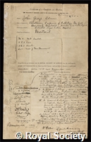 Adami, John George: certificate of election to the Royal Society