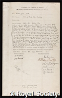 Strutt, Robert John: certificate of election to the Royal Society