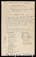 Haldane Richard Burdon, Viscount Haldane of Cloan: certificate of election to the Royal Society