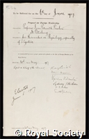 Pavlov, Ivan Petrovich: certificate of election to the Royal Society