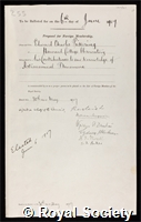 Pickering, Edward Charles: certificate of election to the Royal Society