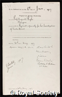 Righi, Augusto: certificate of election to the Royal Society