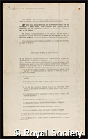 Major, Charles Immanuel Forsyth: certificate of election to the Royal Society