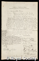 Brown, Adrian John: certificate of election to the Royal Society