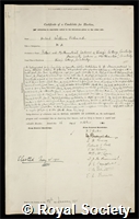 Richmond, Herbert William: certificate of election to the Royal Society