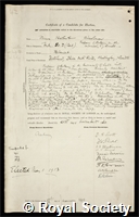 Blackman, Vernon Herbert: certificate of election to the Royal Society