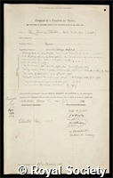 Elliott, Thomas Renton: certificate of election to the Royal Society